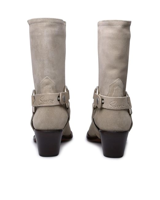 Sonora Boots Gray Low-Heeled Ankle Boots