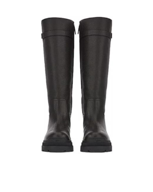 Ferragamo Black Ferragamo Vara-Chain Knee-Length Boots