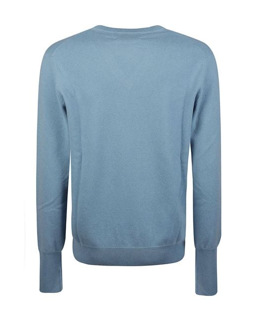 Ballantyne Blue Plain Stitch Sweater for men