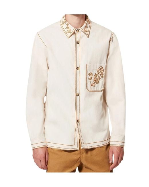 Isabel Marant Natural Rudy Embroidered Shirt for men