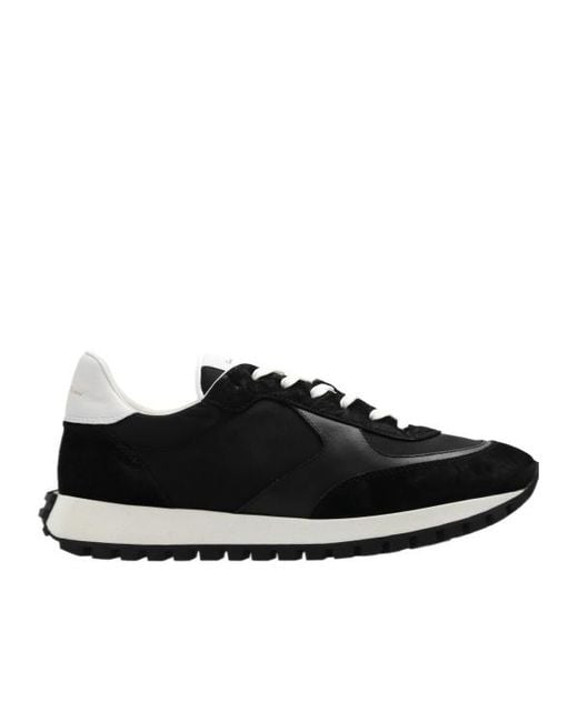 Gianvito Rossi Black Gravel Low-Top Panelled Sneakers