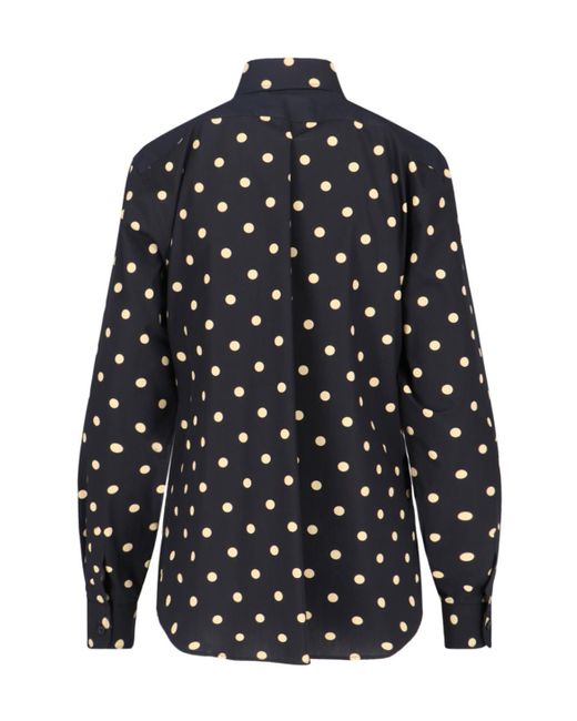 Moschino Blue Dot Printed Buttoned Blouse