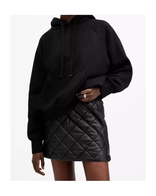 AllSaints Black Sequin Logo Pullover Sweater