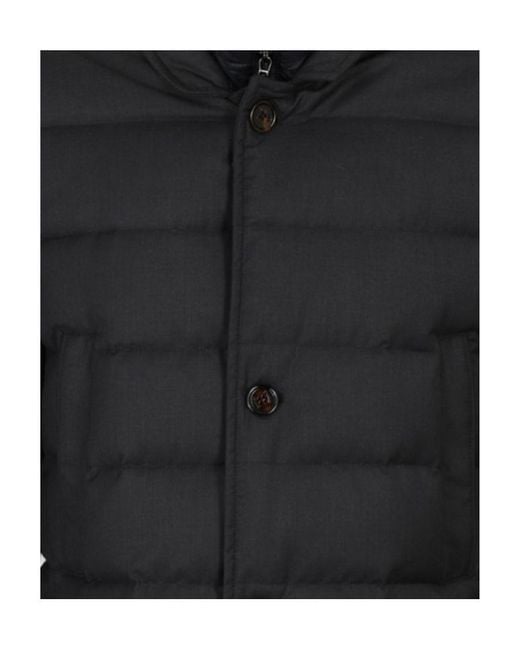 Moorer Black Feather-Down Padded Coat for men