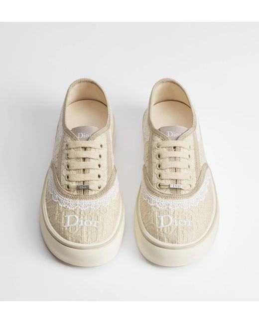 Dior White Lace-Up Sneakers
