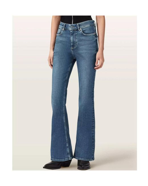 AllSaints Blue Maisie Flared Jeans
