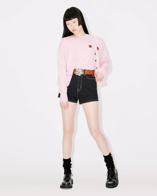 KENZO Pink 'Boke Flower' Wool Cardigan