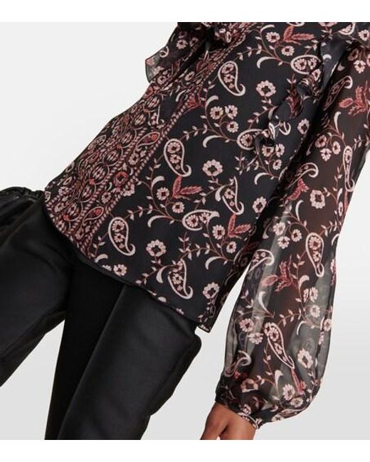 Giambattista Valli Brown Printed Silk Blouse
