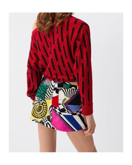 Versace Embroidered-Logo Wool Knit Sweater