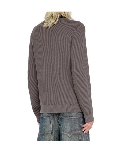 DIESEL Gray Layered Neckline Half-Zip Jumper for men