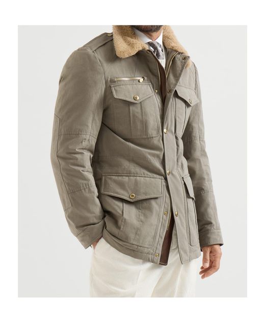 Brunello Cucinelli Multicolor Drawstring Waist Zip-Up Jacket for men