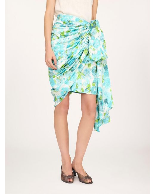 Chloé Blue Chloé Draped Wrap Skirt