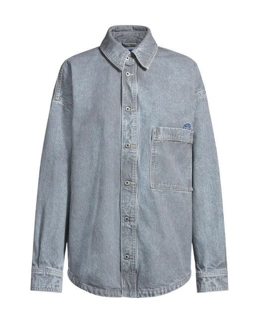 Boss Blue Toned Verticalstripe Longsleeve Shirt