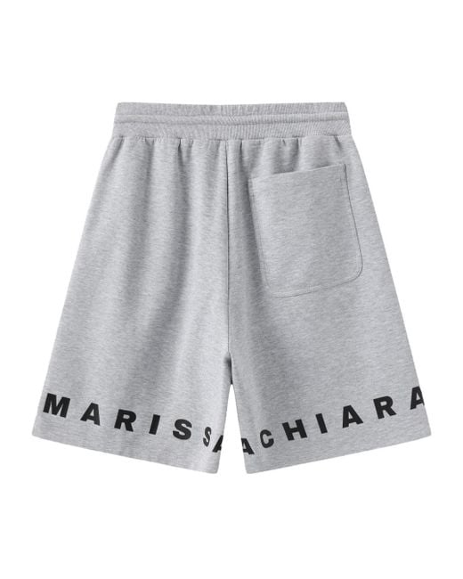Marissa Chiara Gray Logo Print Shorts for men
