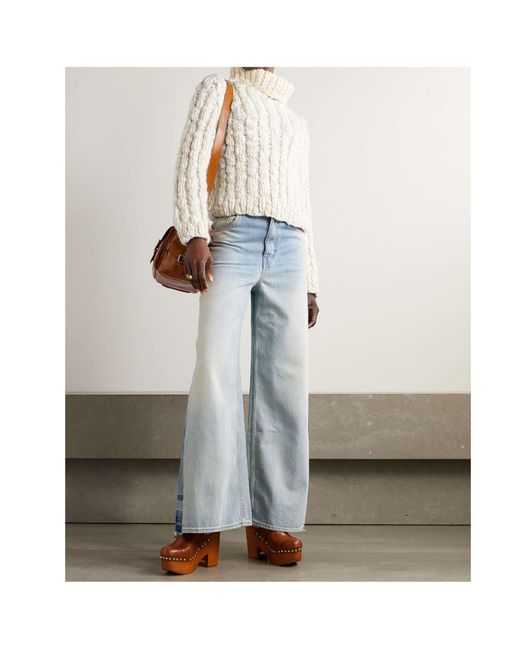 Chloé White Rib Turtleneck Sweater