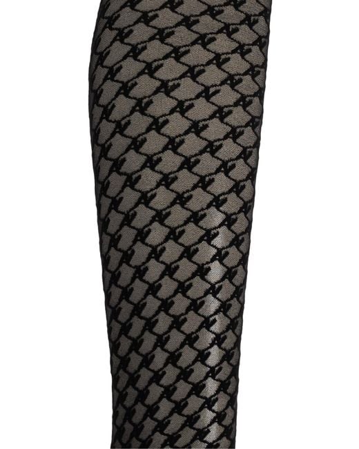 AVAVAV Black Logo Pattern Tights