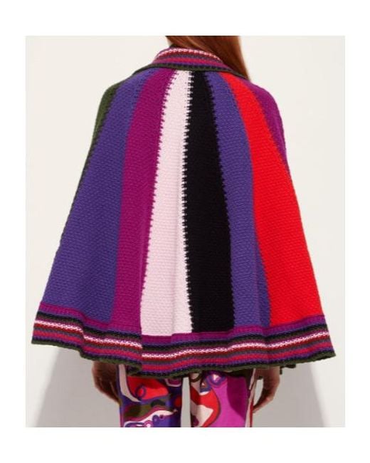 Emilio Pucci Red Wool Cape Coat