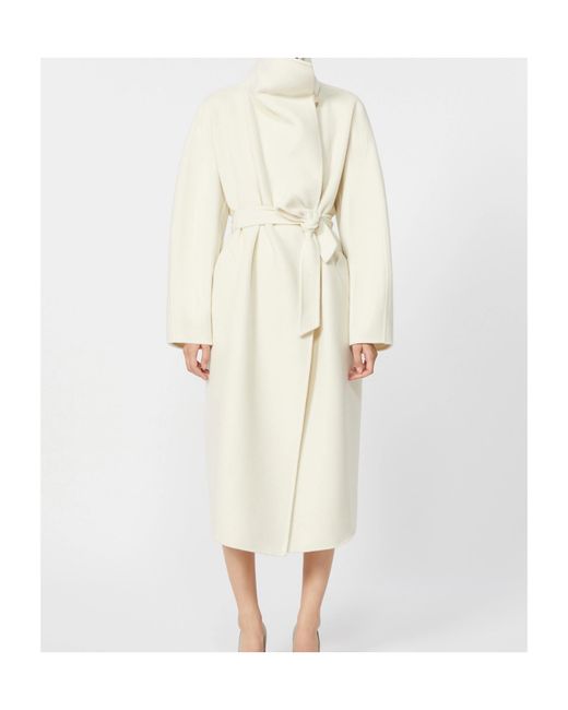 Max Mara White Cashmere Belted Coat