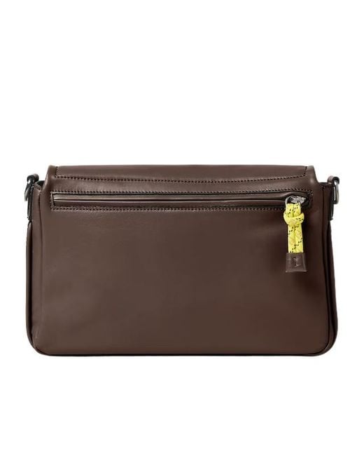 Fendi Brown Flux Logo Plaque Messenger Bag for men
