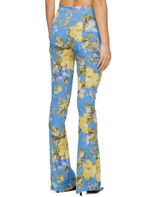 Acne Blue Floral Printed Horn Trousers