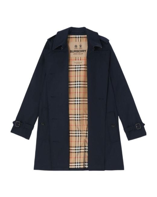 Burberry Blue Kensington Heritage Trench Coat