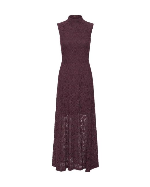 ROTATE BIRGER CHRISTENSEN Purple Lace Flared Maxi Dress