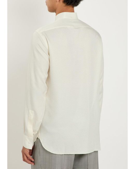 Tom Ford White Perforated Silk Shirt for men