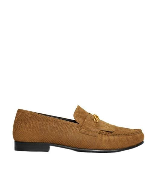 Céline Brown Luco Lizard Loafer Shoes for men