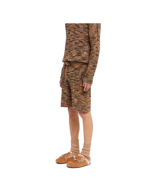 Alanui Brown Grunge Beat Shorts for men