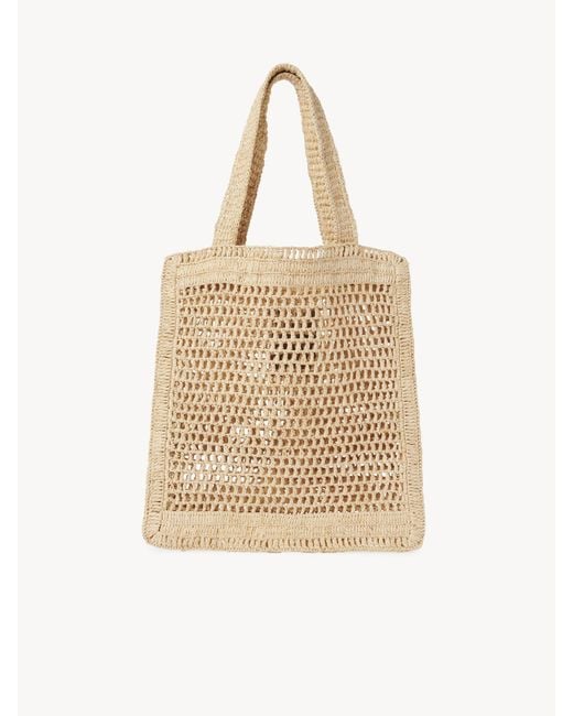 Chloé Natural Chloé Summer Banana Logo Detailed Tote Bag