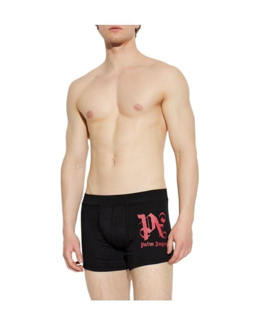 Palm Angels Black Boxer Brief Set for men