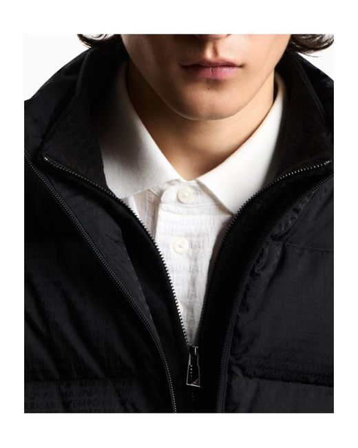 Emporio Armani Blue Zip-Up Padded Jacket for men