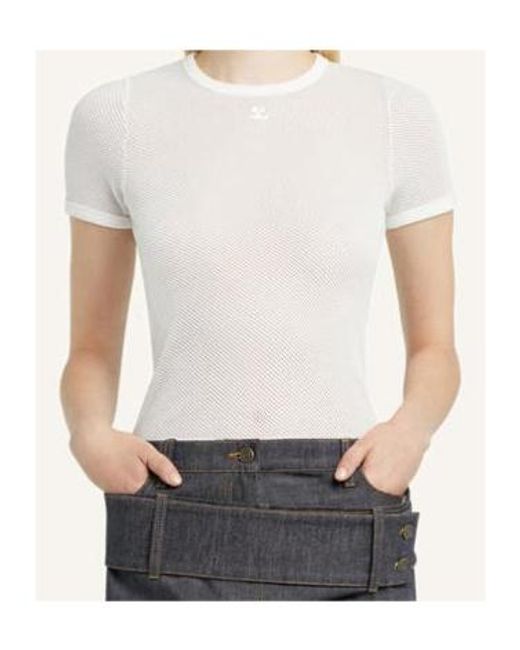 Courreges White Mesh T-Shirt