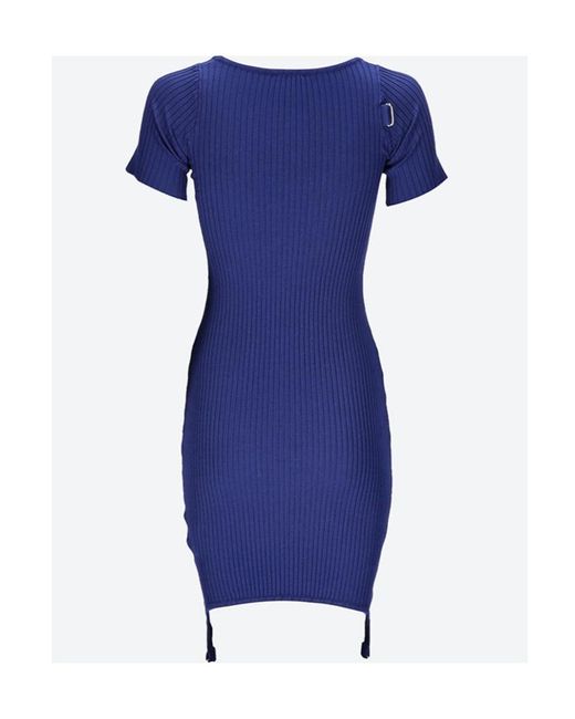 Courreges Blue Maille Racer Bretelles Short Dress