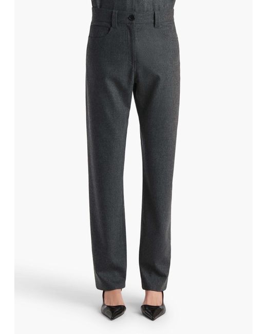 Khaite Gray Callum Low Rise Tapered Leg Trousers