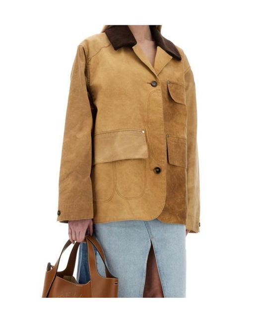 Stella McCartney Brown Corduroy Collar Aged Jacket