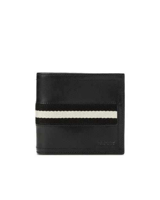 Bally Black Short Double-Folded Wallet for men