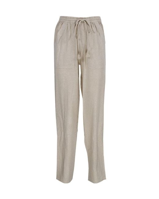 Isabel Marant Gray Viamao Wide-Leg Silk Trousers