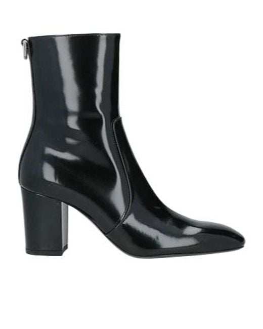 Saint Laurent Black Smooth Leather Ankle Boots