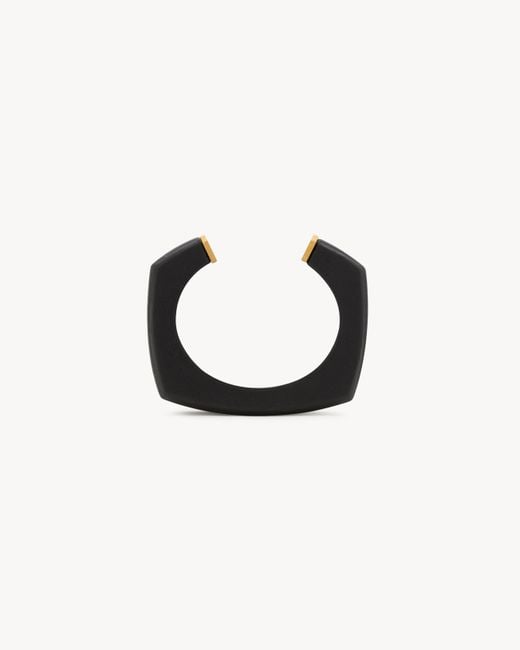 Saint Laurent Black Geometric Open Bracelet