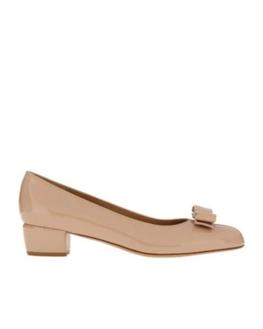 Ferragamo Natural Gancini Leather Pumps