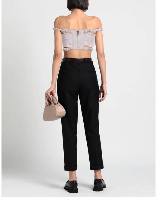 Ganni White Deep Neckline Crop Top