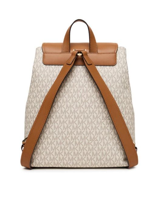 Michael Kors Brown Monogram Flap Backpack