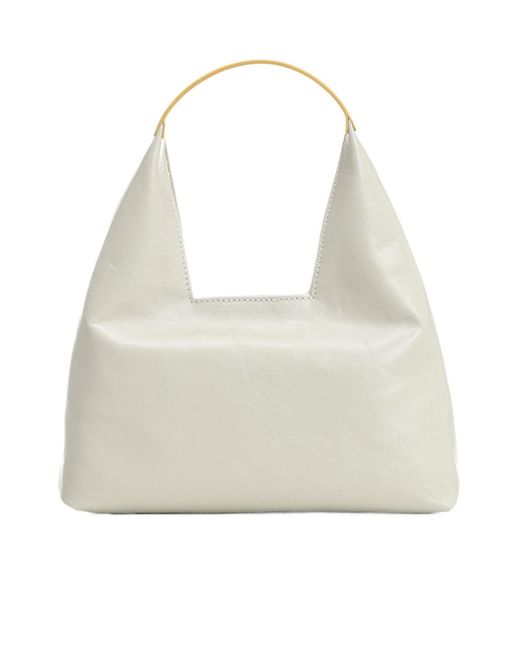 Marni White Logo Lettering Mini Shoulder Bag