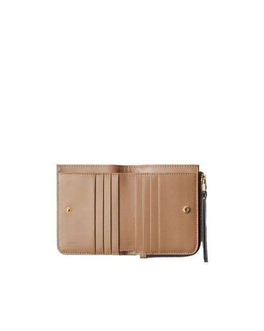 Fendi Gray Monogrammed Zipped Small Wallet