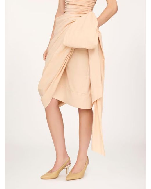 Chloé Natural Chloé Draped Tie-Detail Skirt