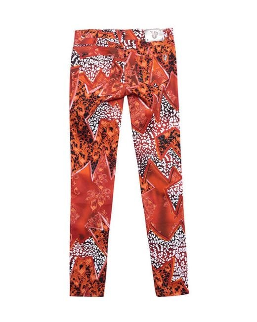 Versace Jeans Red Printed Casual Pants