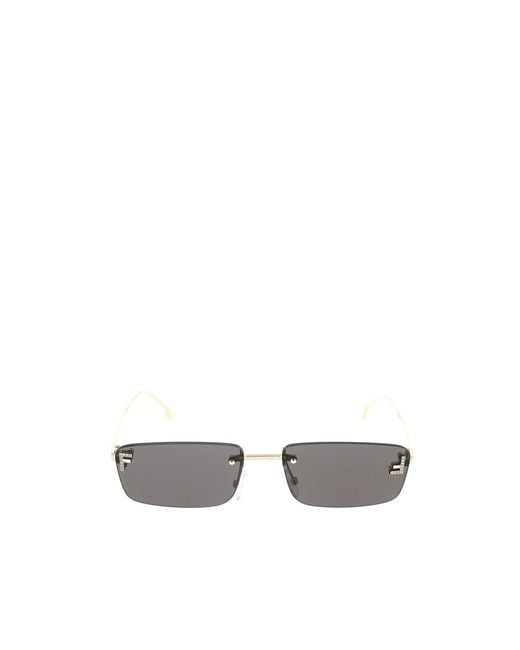 Fendi White Eyewear Rectangular Frame Sunglasses for men