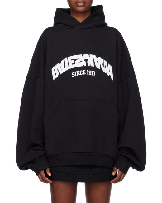 Balenciaga Blue Flip Logo Printed Hoodie for men