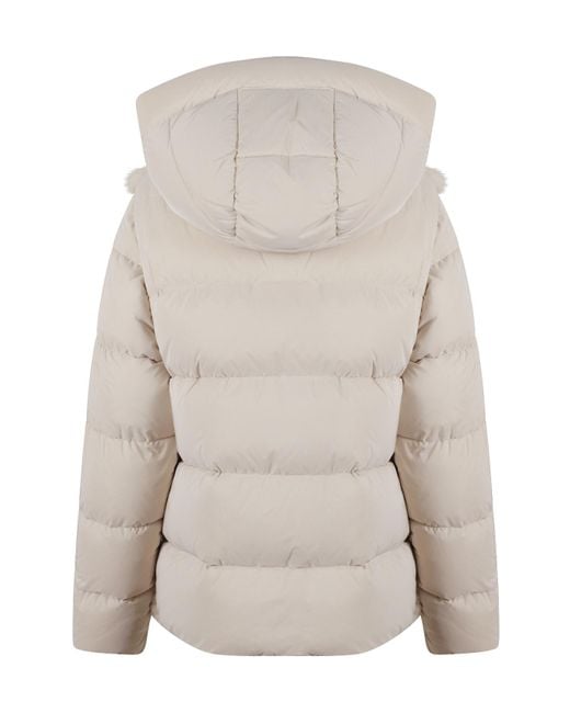 Moorer Natural Hooded Quilted Jacket